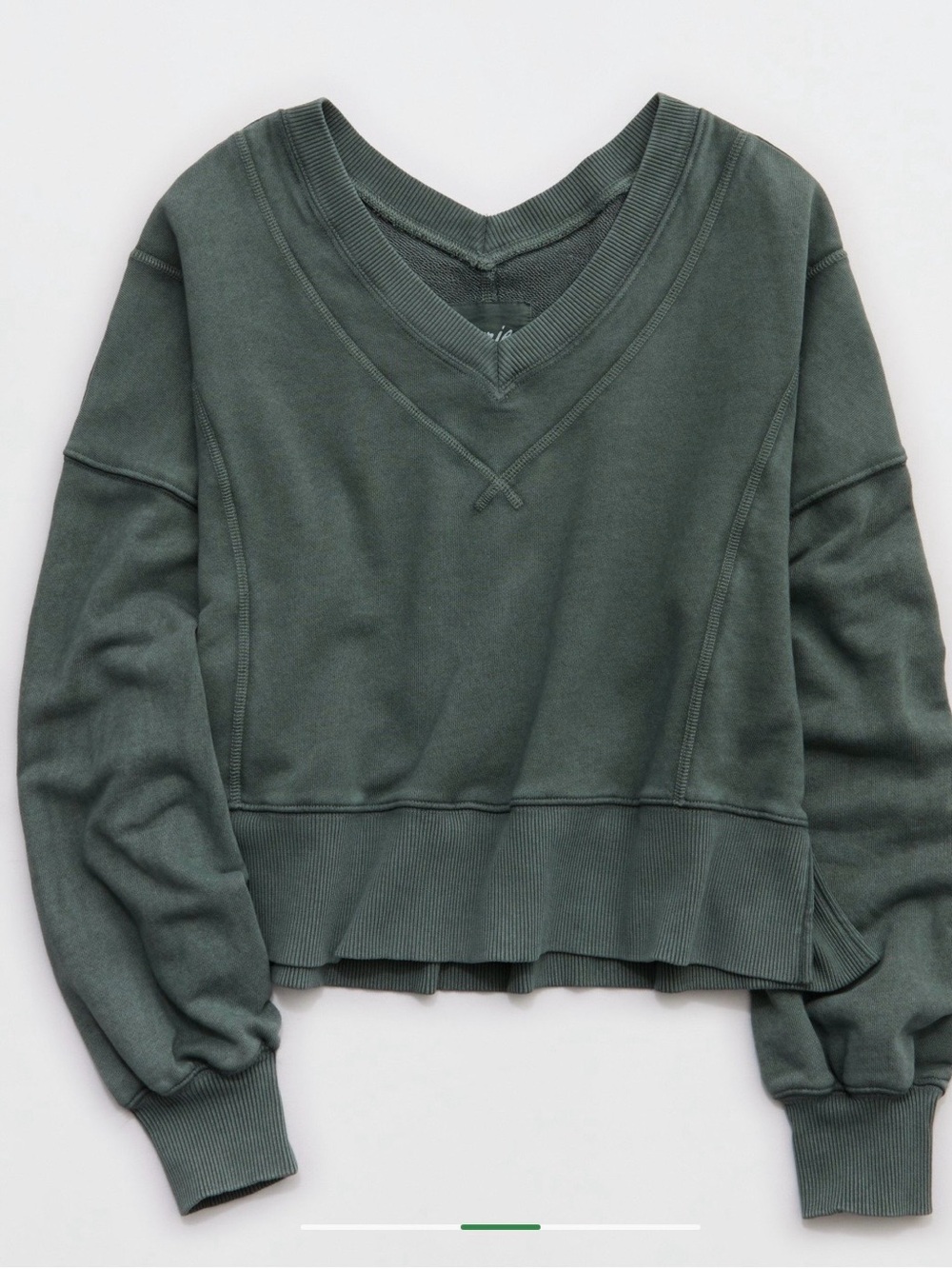 Aerie Women’s go-to V Neck Sweatshirt Royal Palm Size M